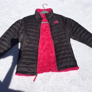 North Face reversible fuzzy jacket